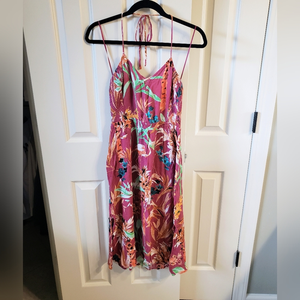 Express Floral Halter Midi Dress